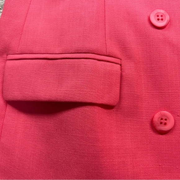 New NWT Womens Vintage Private Concepts Pink 80s Blazer double Breasted size 10P - Picture 7 of 15